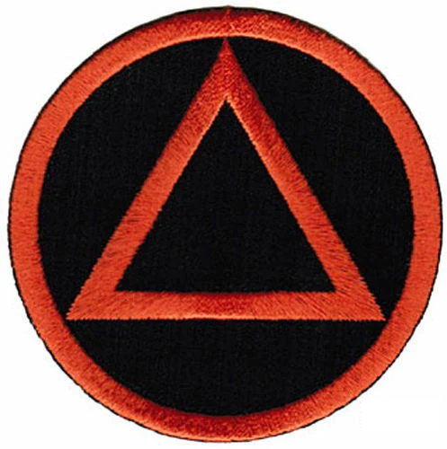 

ALCOHOLICS ANONYMOUS iron-on EMBROIDERED PATCH AA black orange SOBRIETY LOGO