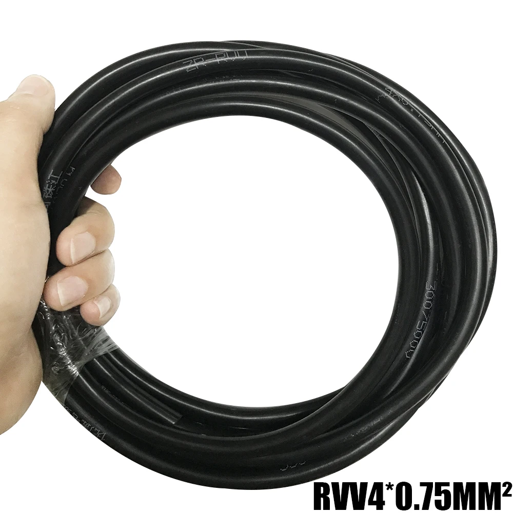 Electrical Wire Signal Cable RVV4 Signal Control Sheath Cable RVV4X0.3/0.5/0.75/1.0mm Square Soft Connection Line