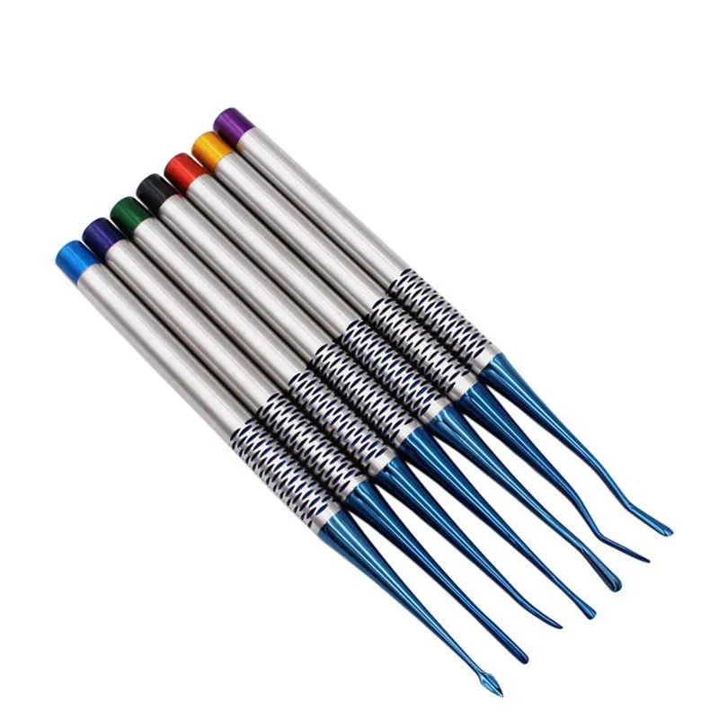 7PCS/SET Dentistry Tooth Extracting Tools Titanium Alloy Implant Instrument Dental Elevator Set Extraction Root