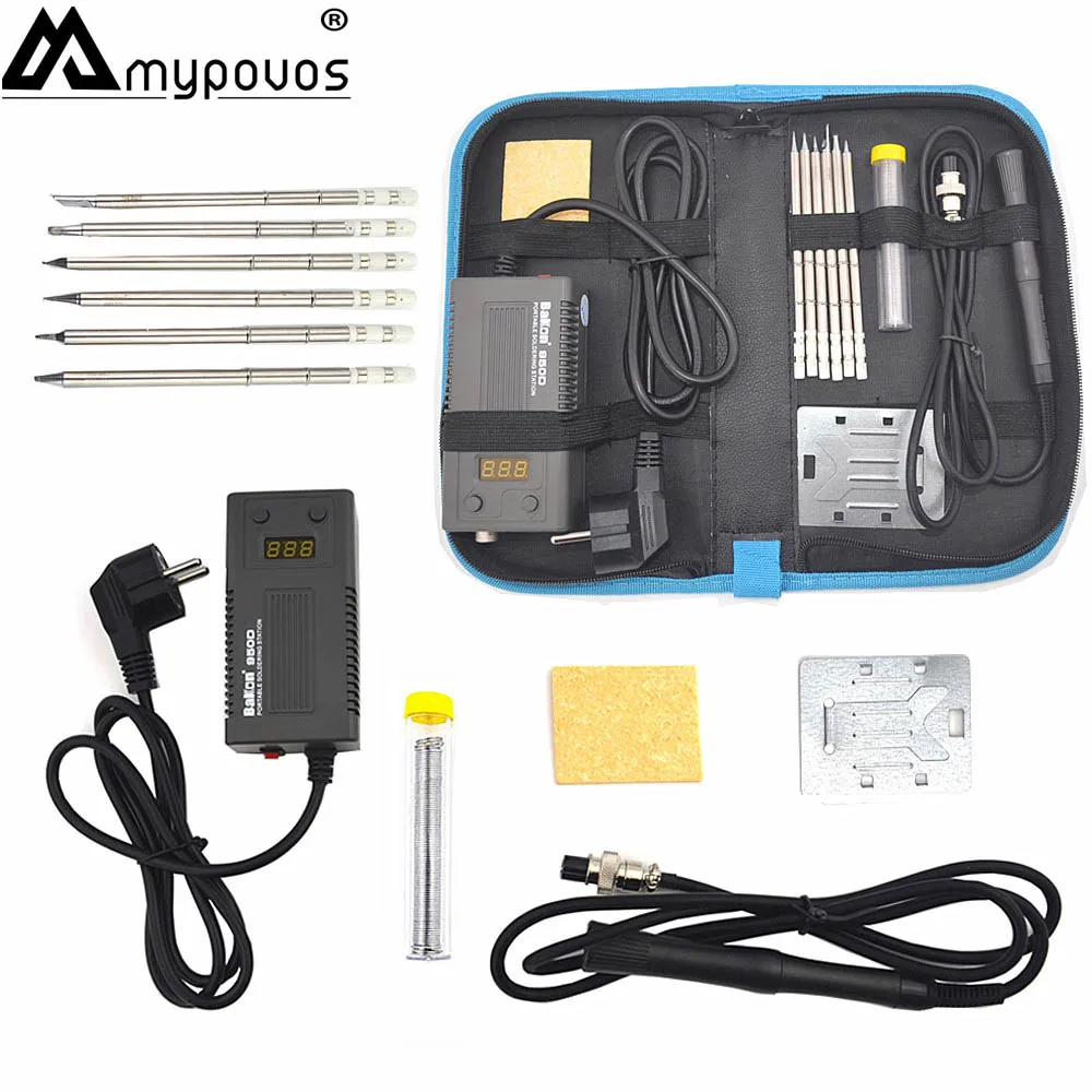 BAKON 75W 950D electric soldering iron Portable electric iron T12 iron head mini Portable Digital soldering station T12 iron tip