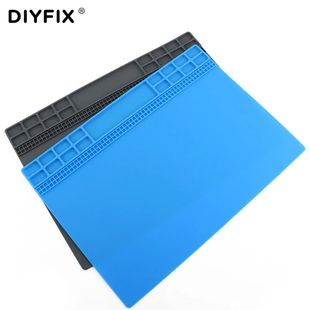 DIYFIX Soft Silicone Work Pad Heat Resistant Insulation Desk Hot Air Gun Station Mat Mobile Phone BGA PCB Soldering Repair Tool