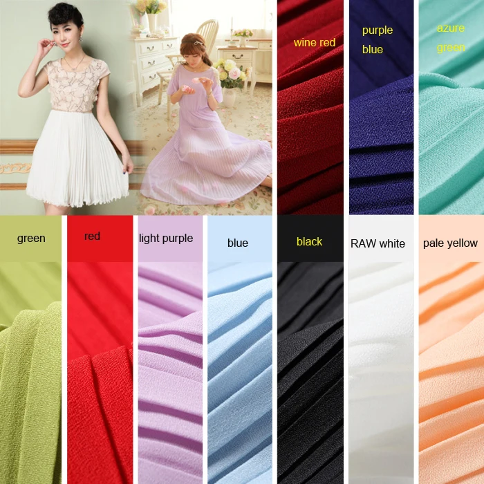 

2 meters 150cm 59" width fine pleated chiffon fabric pearl yarn fabric MM96