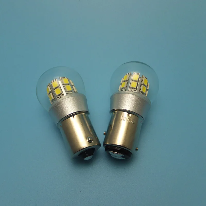 MIDCARS Hot-sale 1157 Dual-intensity 6V LED Bulb, BAY15d P21/5W SMD LEDs ship Indicator Light, Rear 6V to 12VDC