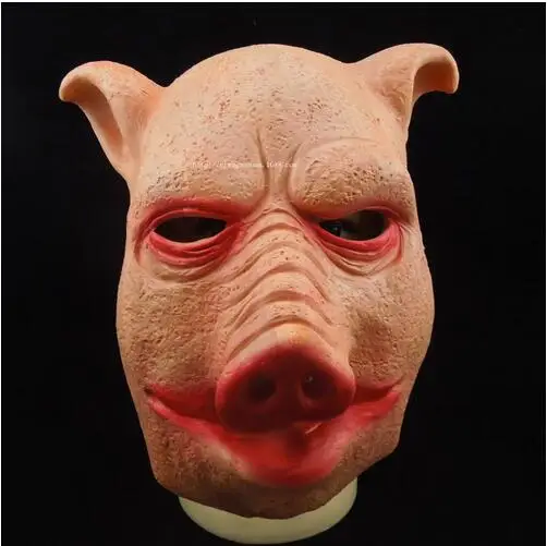 

2016 New Saw 3 Pig Scary Mask Adults Full Face Animal Latex Masks Halloween Horror Masquerade Mask Animal Full Head Pig Mask