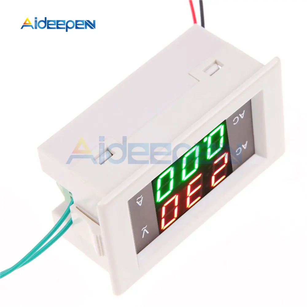 100A 200A 110V 220V cyfrowym amperomierzem woltomierz miernik napięcia prądu Panel LCD czerwony zielony wyświetlacz z transformator prądu