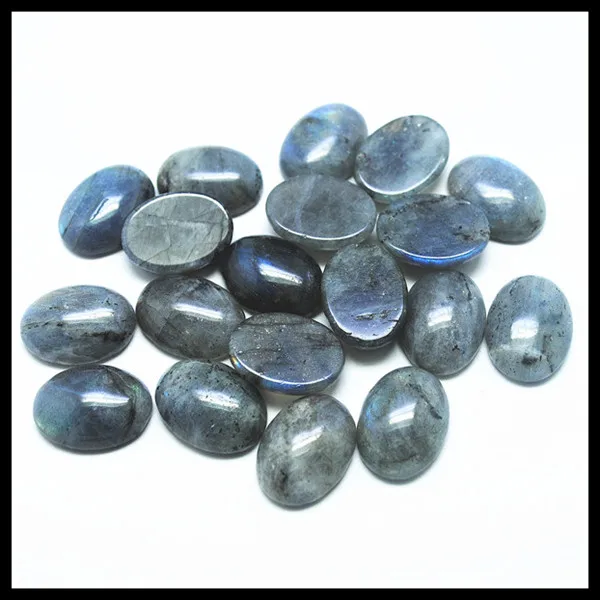 10PCS Nature Labradorite Stone Cabochons Beads Accessories Jewelry 10X14MM 12X16MM 13X18MM 15X20MM 18x25MM Oval Hole