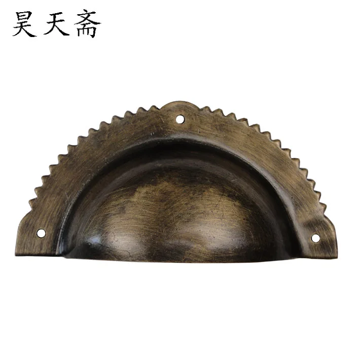 [Haotian vegetarian] Chinese antique copper drawer handles traditional classic semicircle hand to pull the handle HTD-118