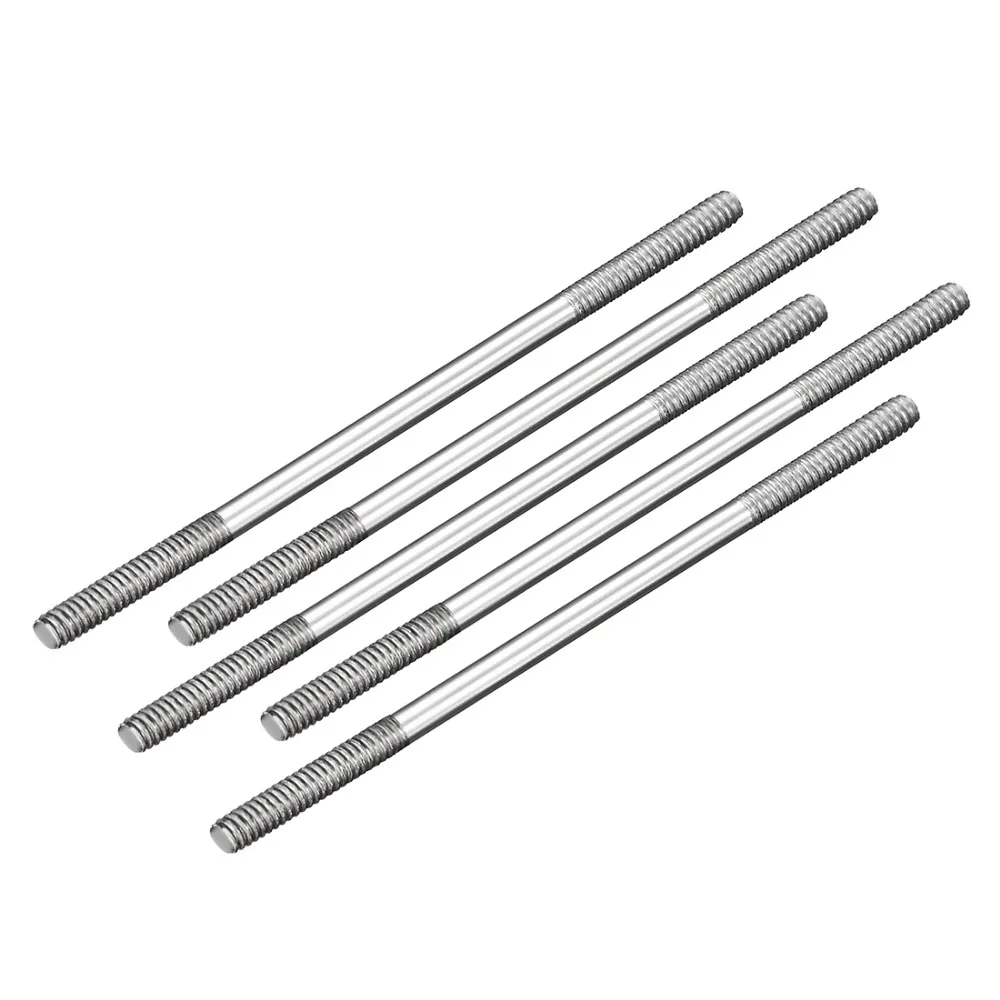 Uxcell 5pcs M2 Pushrod 커넥터 스테인레스 스틸 링키지 RC 보트 자동차 비행기 헬리콥터 L30mm 25mm 35mm 45mm 65mm 75mm