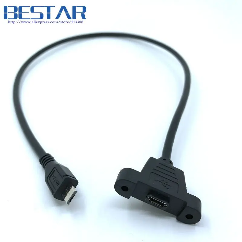 

Micro-USB 5pin Micro USB USB 2.0 Male Connector to Micro USB 2.0 Female Extension Cable 30cm 50cm With Panel Mount Hole