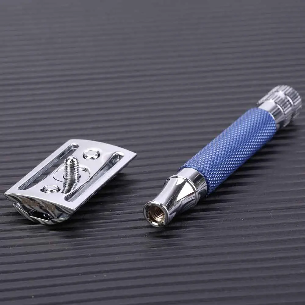 Yaqi Blue Color Brass Heavy Handle Wet Safety Razor for Mens