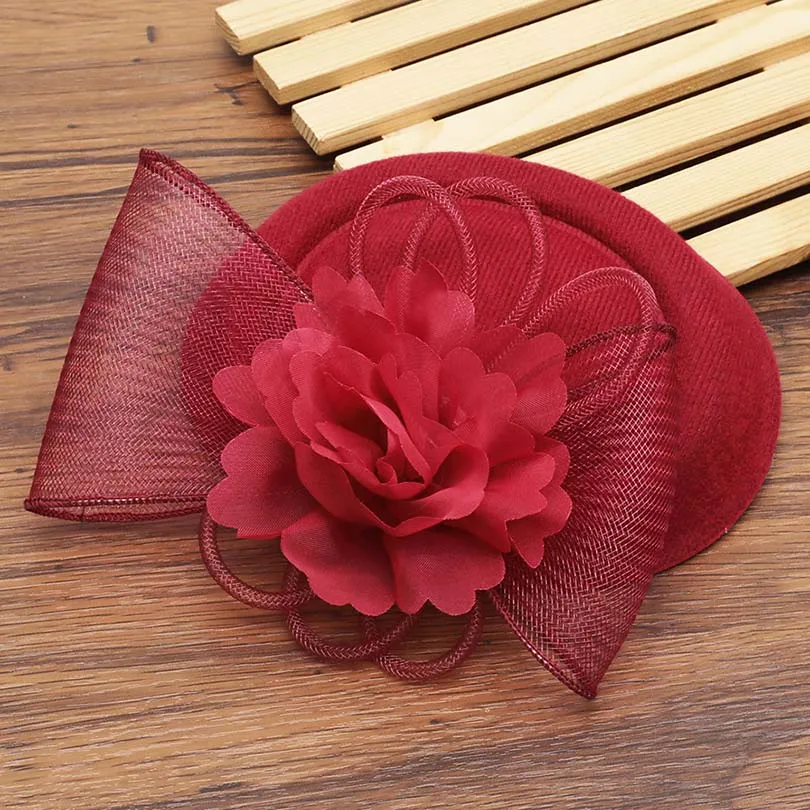 Haimeikang Women Chic Fascinator Hat Cocktail Wedding Party Church Headpiece Fashion Headwear Feather Hair Accessories Bride