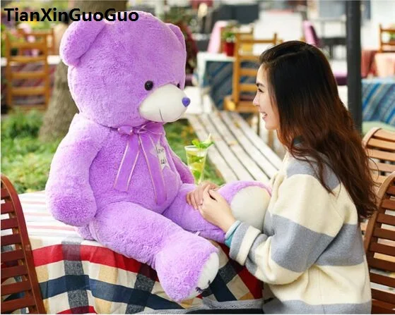 filled plush toy large 80cm purple teddy bear plush toy soft doll throw pillow Christmas gift h1447