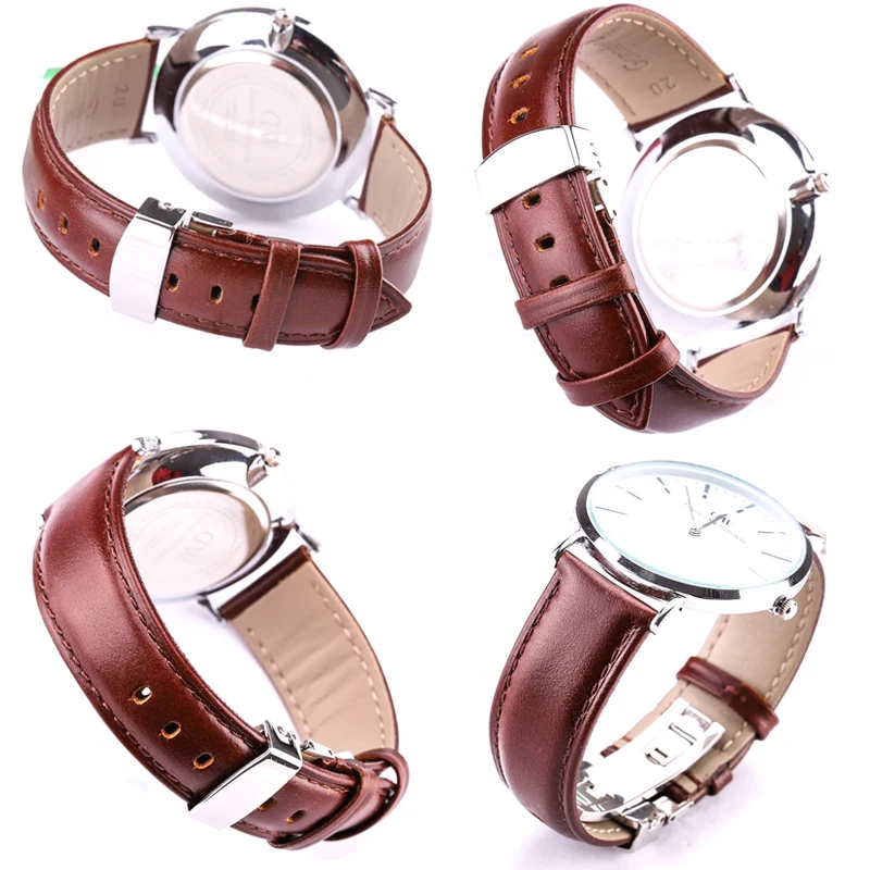 Genuine Leather Smooth Watchbands Black Brown 18 19 20 21 22 24mm Women Men Watch Band Strap Wrist Belt Bracelet Steel Clasp