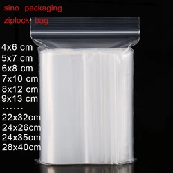 Extra Heavy-Duty Reclosable Sacos De Embalagem De Plástico, Forte Poly Zip Lock, Zíper De Plástico, Claro, Vários Tamanhos, 100Pcs