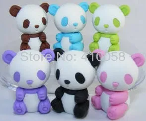 Mixed Color Panda Eraser Cute Animal School Eraser Mini Rubber Eraser Set With Free shipping Service