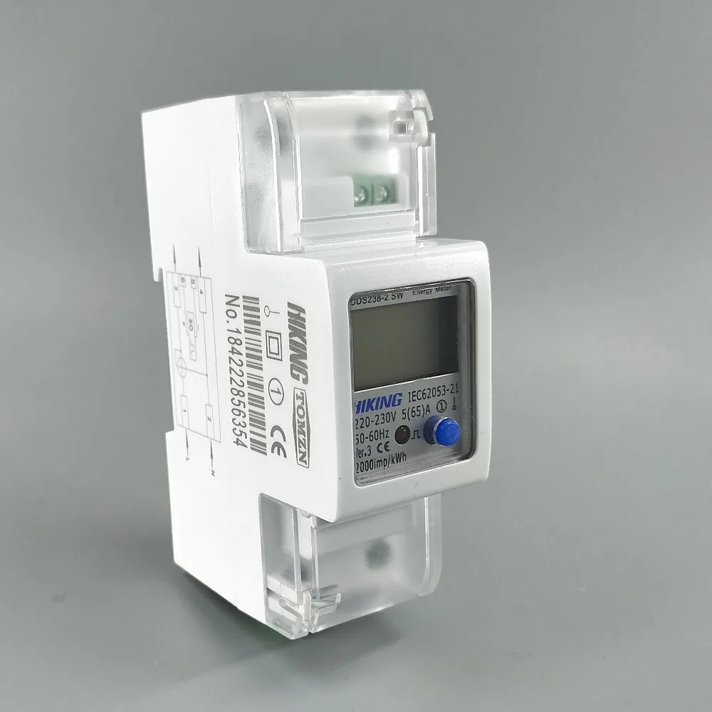 65A 100A 220V 60Hz 50Hz voltage current Positive reverse power reset to zero Single phase Din rail KWH Watt hour energy meter