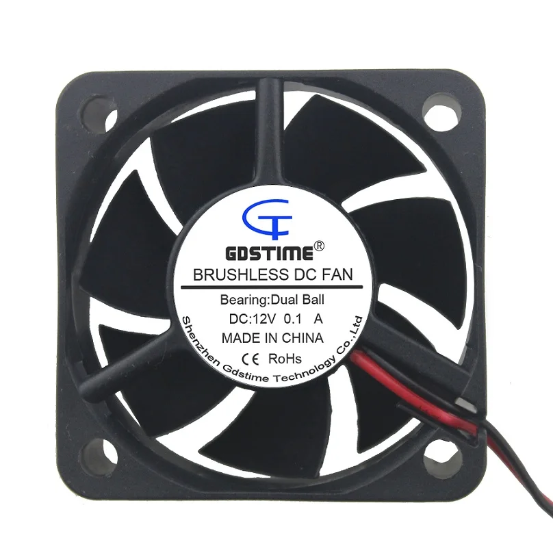 Gdstime 20 Pcs 5020 Ball Bearing 12V 50x50x20mm 5cm DC Industrial Motor Equipment Cooling Cooler Fan 50mm x 20mm