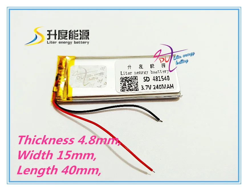

481540 3.7v 240mah small tablet battery battery for bluetooth
