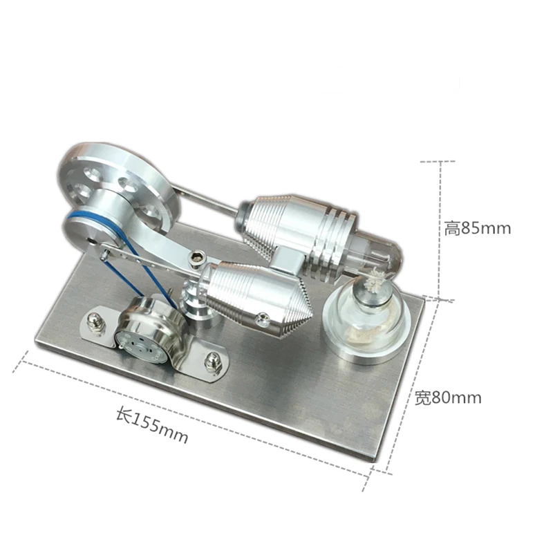 محرك هواء ساخن صغير ، نموذج محرك ستيرلينغ ، مجموعة ألعاب تعليمية ، هدية مع ضوء LED