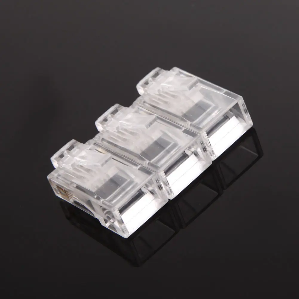 100 Pieces RJ45 Modular Plug Network Connector For UTP Cat5 Cat5e Cable Heads