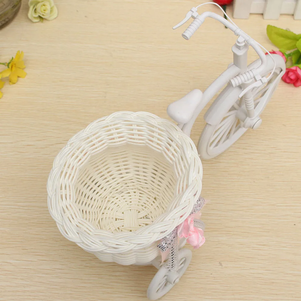 Rattan Vase Party Decoration Tricycle Bike Home Decor Flower Basket Big Wedding  CR-69