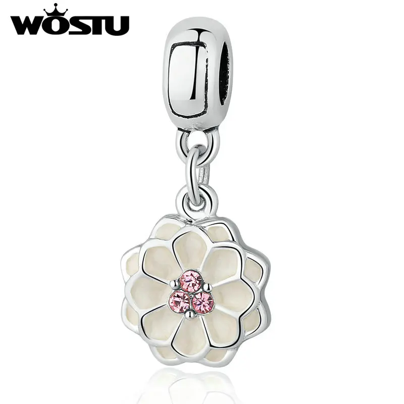 Hot Fashion Blooming Dahlia Charm Dangle Fit Original WST Bracelet Pendant Fashion Silver Plated DIY Jewelry Making