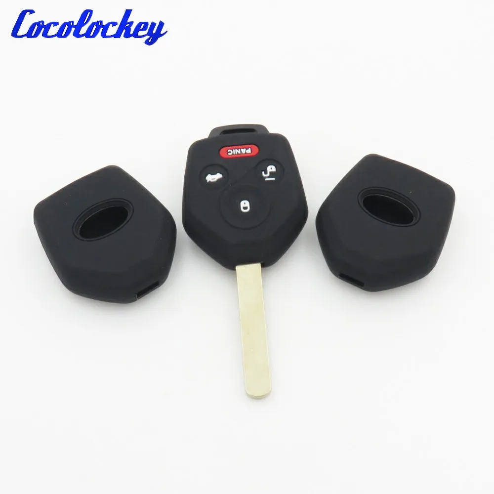 Cocolockey 4Buttons Silicone Key Cover Shell Fob Skin Jacket Fit for Subaru Legacy Tribeca Impreza Forester Xv 4 Buttons