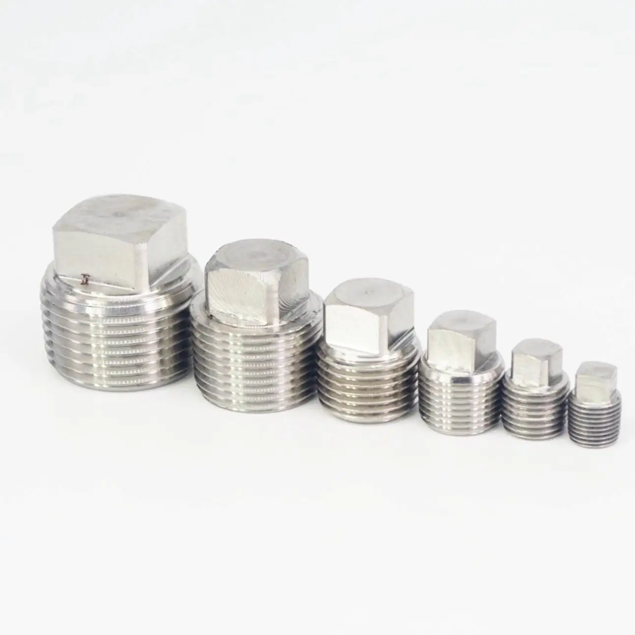 

210 bar 1/8" 1/4" 3/8" 1/2" 3/4" 1" NPT Male 304 Stainless Steel Square Head Plug Forged Pipe Fittings