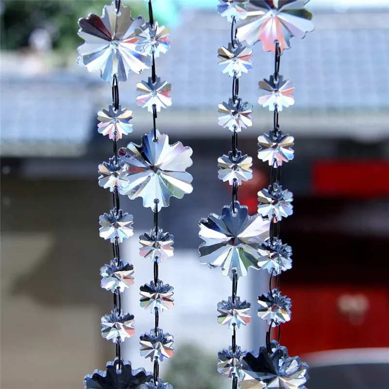 20meters Snowflake High Quality Crystal Garland Chain Glass Strands Tree Flower Home Decoration Wedding Centerpieces