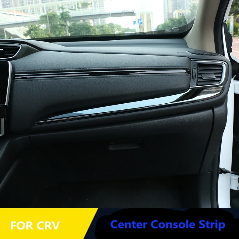 Interior Accessories for Honda CRV 2017 2018 2019 Center Console Strip Stainless Steel Decorative Trim 2pcs