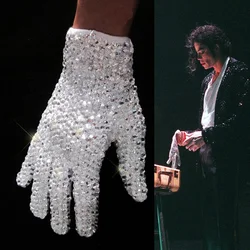 Disfraz de guante de Michael Joseph Jackson, accesorio de cristal hecho a mano, de un solo lado, colección definitiva, 100%