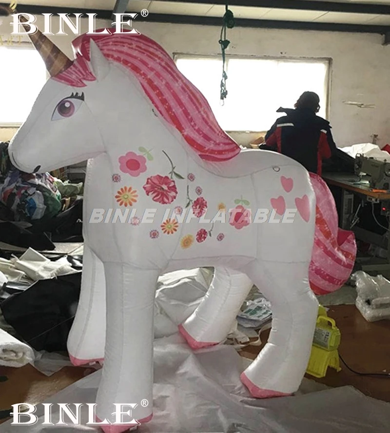

Custom advertising giant inflatable unicorn large inflatable horse with horn animal cartoon balloon for parade party decoration