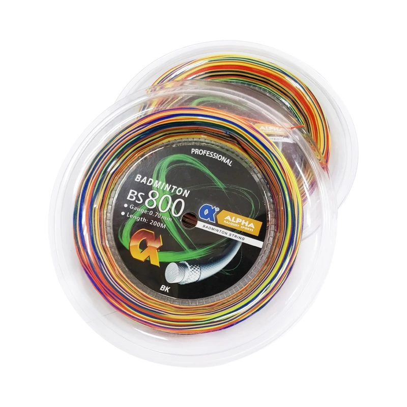 Alpha Badminton String Rainbow String 200m Reels 0.7mm High Pounds Elasticity Machine Badminton Stringing Line Net BS800 Taiwan