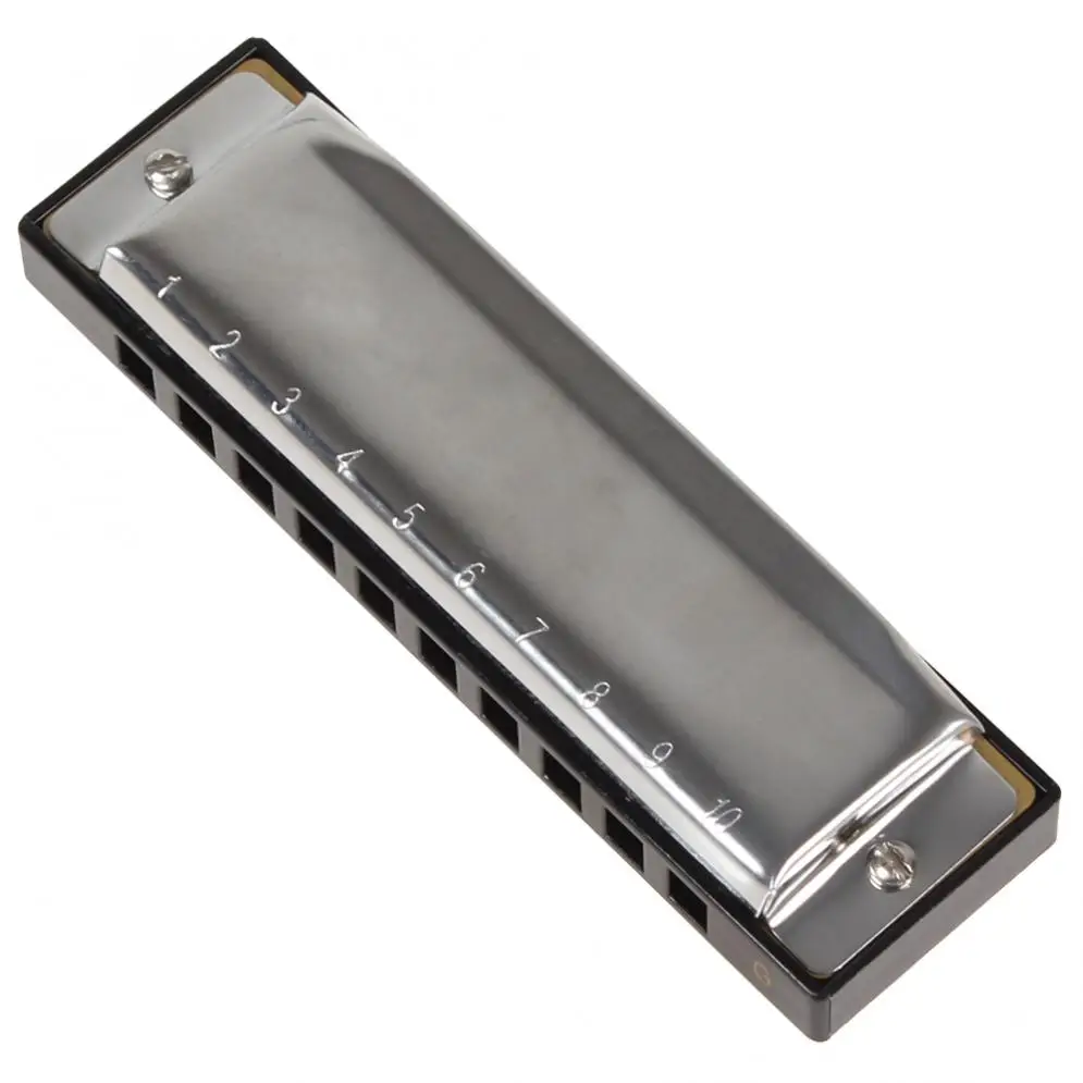 Silver Metal 10 Holes 20 Tones G/C Key Professional Blues Harmonica