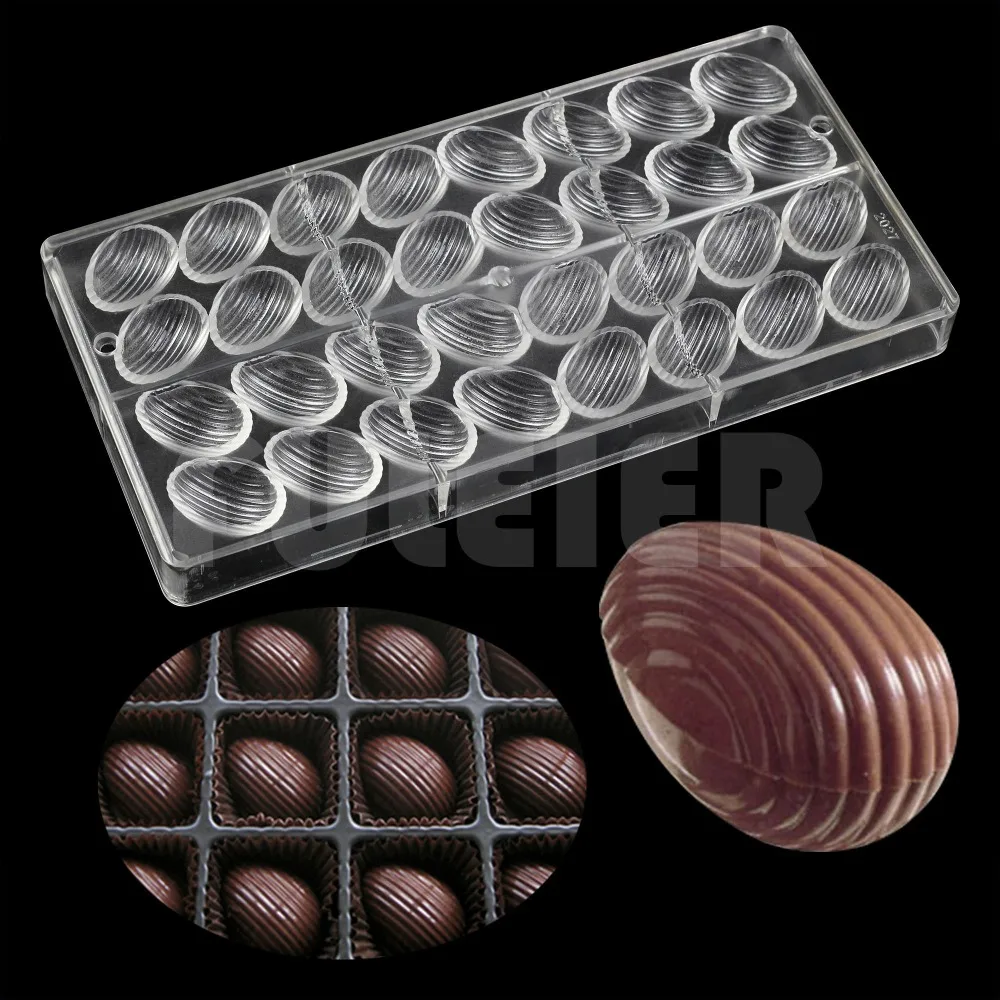 Classic polycarbonate moulds for mini candy chocolate Streak Eggs shape  pastry cake tools Kitchen baking tools  chocolate molds