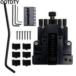 OOTDTY Black 6 String Guitar Tailpiece Tremolo Bridge For Headless Guitar