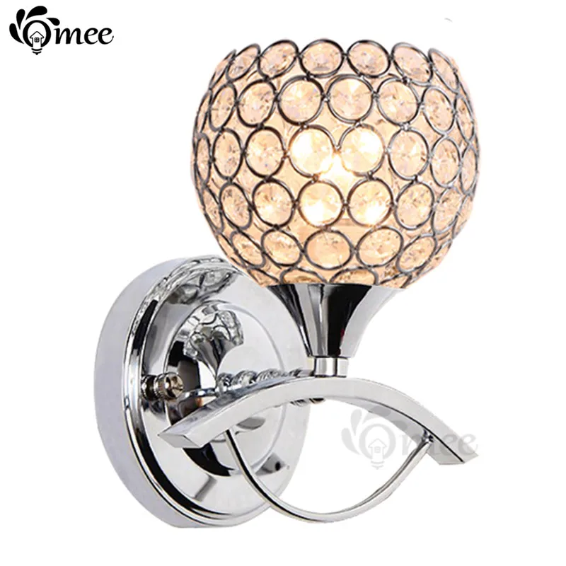 

Modern Crystal Bedside Wall Lamp Indoor Stair Lighting Cristal sconce Wall Lights E27 LED Bulb Silver Gold Bedroom Decor H