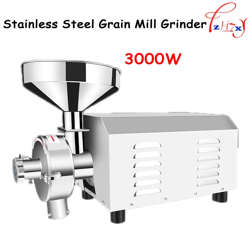 3000 type Superfine Stainless Steel Grain Flour Mill Grinder Commercial Herbal Medicine Pulverizer Dry Grinding Machine 3000W