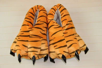 شتاء دافئ النعال الناعمة النساء الرجال الأطفال أحذية باو مضحك الحيوان عيد الميلاد الوحش مخلب النعال ارضيات داخلية حذاء مسطح