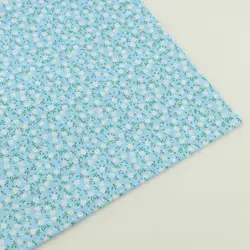 New Arrivals  Light Blue Cotton Fabrics Lovely White Flowers and Green Leaves Design Charm Packs Patchwork  Tissue Cloth Plain