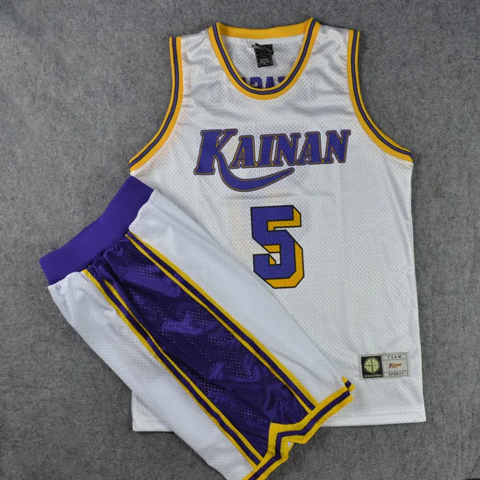 

Cosplay Costume Kainan School No.5 Takasago Basketball Jersey + Shorts Suit Men Sportswear Uniform Set Size M-XXL