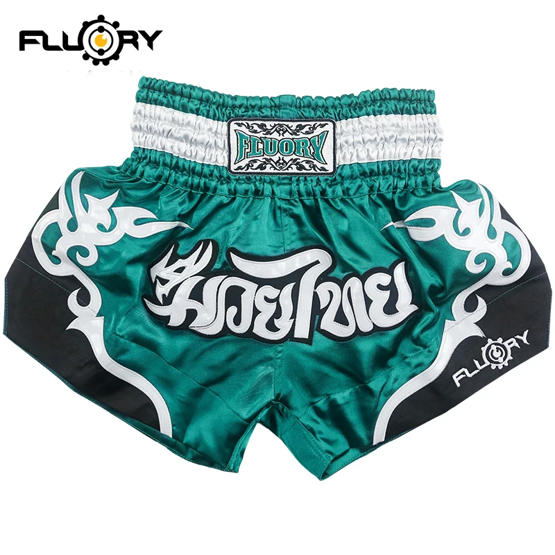 Fluory  Men Women Kids Fight shorts Boxing Pants Shorts embroidery MMA Shorts Muay thai shorts for combat games