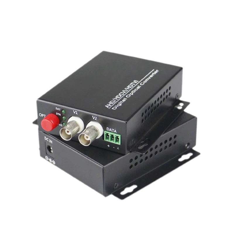 2 CH Video Fiber Optical Media Converters -2 BNC Transmitter Receiver  Single mode 20Km For CCTV Surveillance system