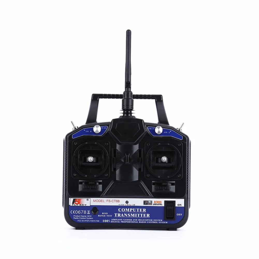 Flysky FS-CT6B 2.4G 6-Channel AFHDS Transmitter with FS-R6B Receiver for RC Quadcopter Multirotor Drone Airplane