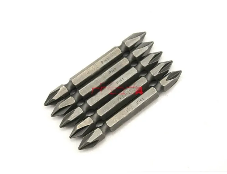 

10 Pieces Magnetic Dual Ended Phillips Screwdriver Bit S2 Steel 1/4" Hex Shank 65mm Long PH1 Head