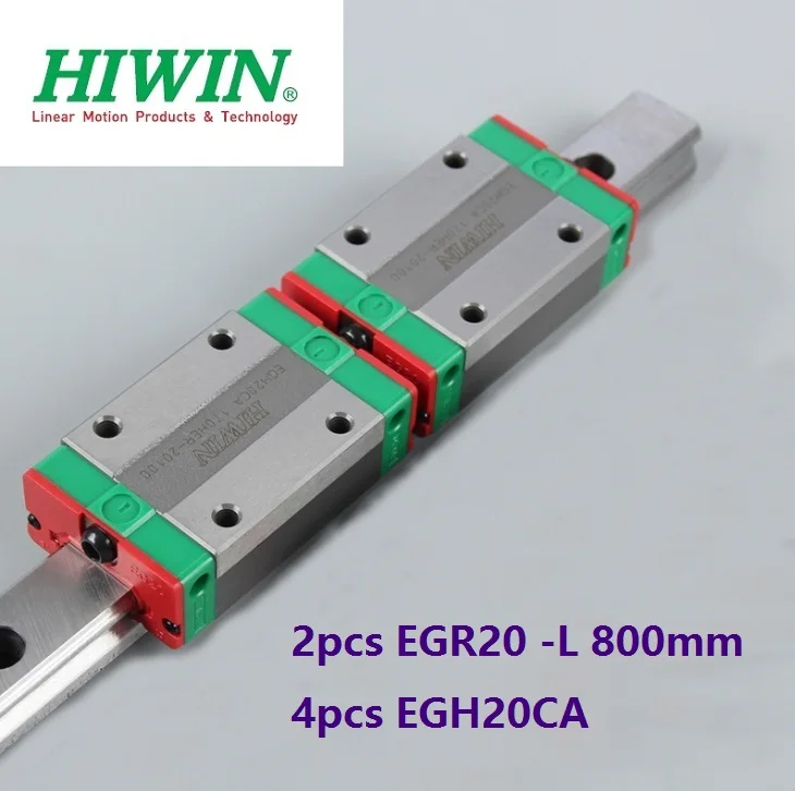 

2pcs origial Hiwin rail EGR20 -L 800mm linear guide + 4pcs EGH20CA carriage blocks for CNC router