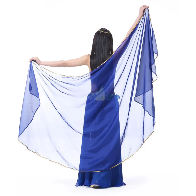 Voile de danse en mousseline de soie pour femme, châle pour le ventre, costume, 250x120cm, 1 pièce