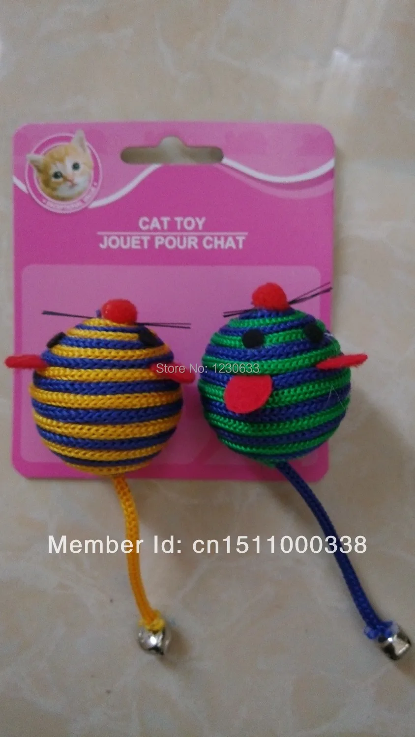 2016 new spherical plastic rope around the cat toy mouse cheap sell