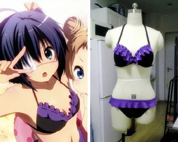 Love, Chunibyo и другие бреда! Купальник-бикини для косплея Heroine таканаши Рикка аниме фиолетовый