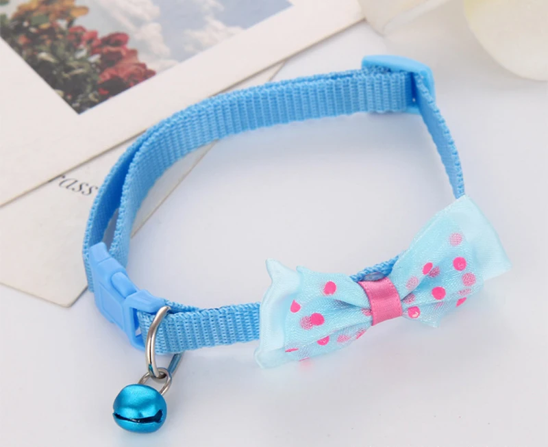 500pcs/lot pet dog collar bow bell collar collar multicolor cat collar pet supplies wholesale